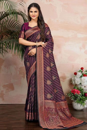 Satin Woven Sarees In Multicolour Colour SR05643979