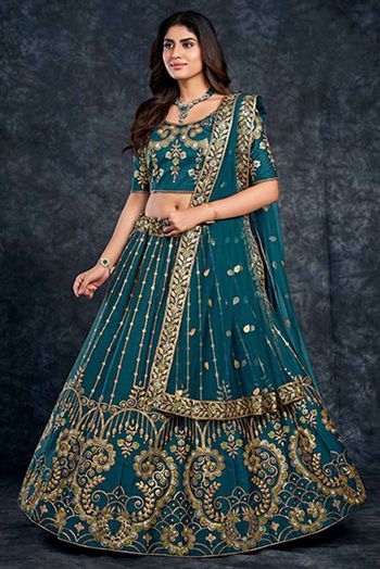 Silk Embroidery Lehenga Choli In Blue Colour LD05419812