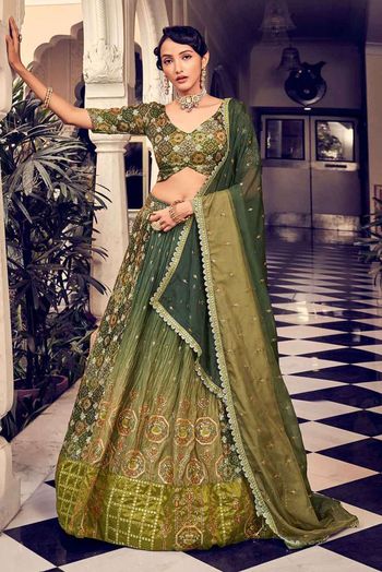 Viscose Rayon Thread Embroidered Work Stitched Lehenga Choli LD00430387