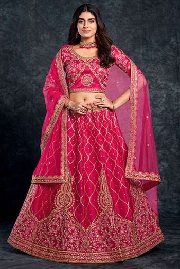 Silk Embroidery Lehenga Choli In Pink Colour LD05419806