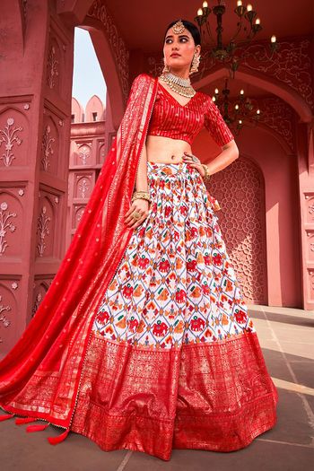 Silk Patola Print with foil work patta Lehenga Choli LD05646348