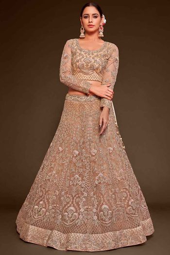 Soft Net Embroidery Lehenga Choli LD054110056