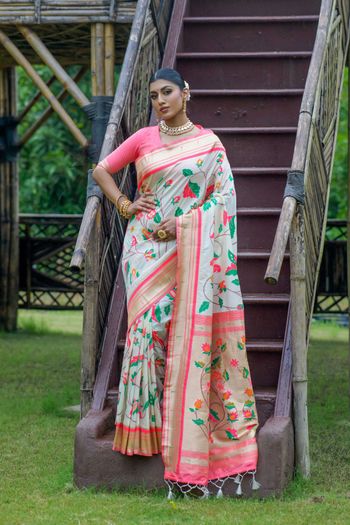 Banarasi Silk Saree with Zari work SR05649363