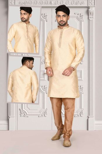 Brocade Readymade kurta and pajama with Embroidery work MNT05649048