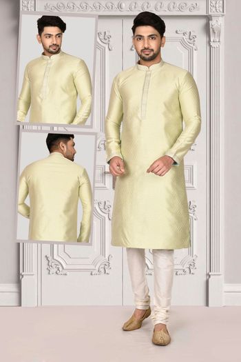 Brocade Readymade kurta and pajama with Embroidery work MNT05649061