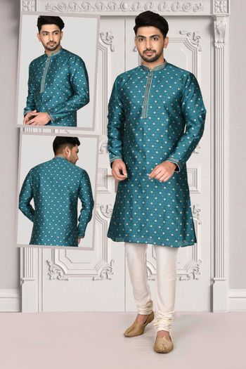 Brocade Readymade kurta and pajama with Embroidery work MNT05649066