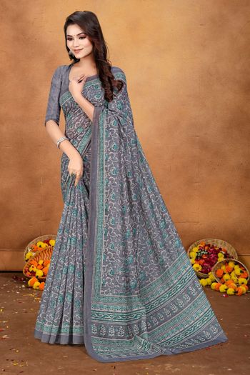 Chanderi Saree with Digital Print work SR05649469