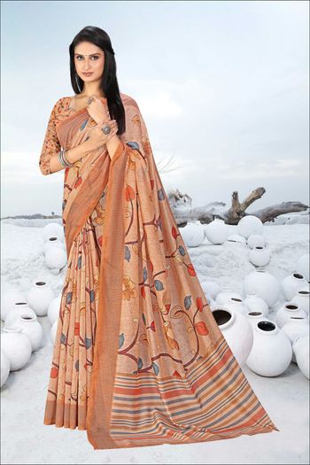 Chanderi Saree with Digital Print work SR05649304