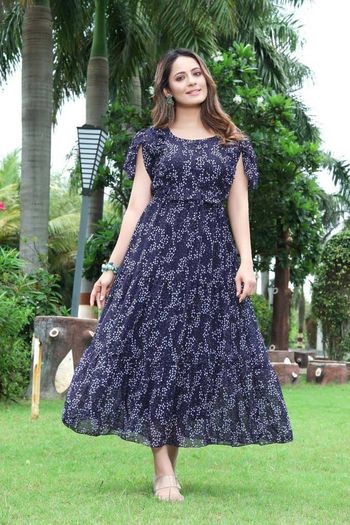 Georgette Readymade Gown with Printed work GW05648913