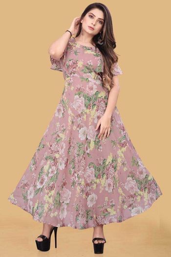 Georgette Readymade Gown with Printed work GW05648929