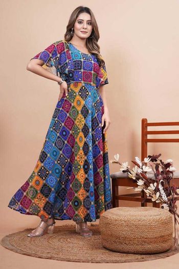 Georgette Readymade Gown with Printed work GW05648920