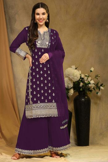 Georgette Salwar Suit with Embroidery work SM05649111