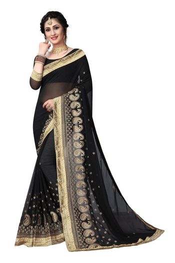 Georgette Saree with Embroidery work SR05649321