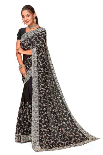 Georgette Saree with Embroidery work SR05649322