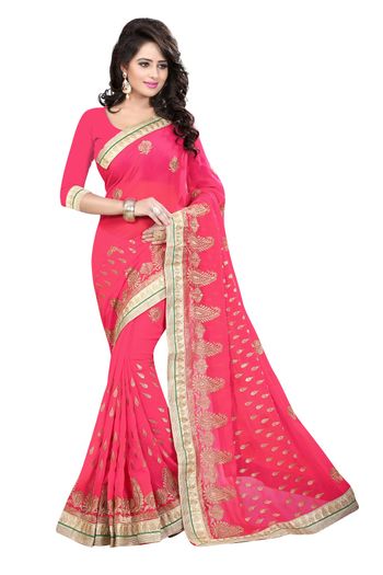 Georgette Saree with Embroidery work SR05649314