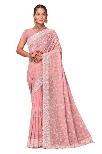 Georgette Saree with Embroidery work SR05649327