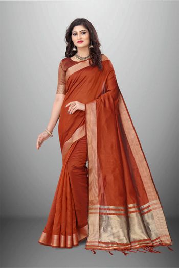 Organza Saree with Zari work SR05649375