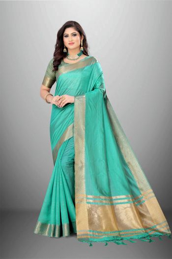 Blue Zari Woven Organza Saree 5219SR01