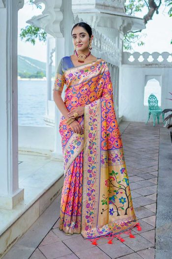 Paithani Silk Saree with Woven work SR05649198