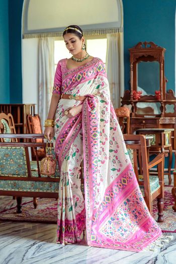 Paithani Silk Saree with Zari work SR05649355