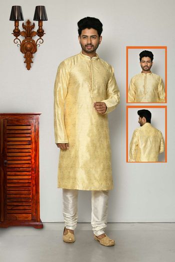 Silk Readymade kurta and pajama with Embroidery work MNT05649089