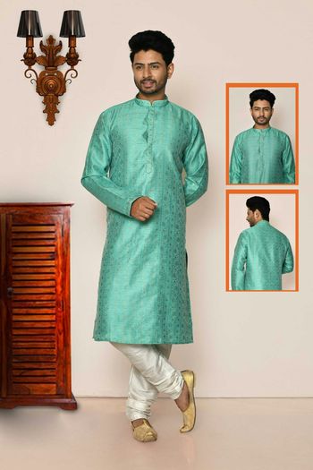 Silk Readymade kurta and pajama with Embroidery work MNT05649080