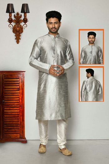 Silk Readymade kurta and pajama with Embroidery work MNT05649088