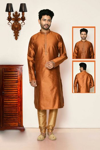 Silk Readymade kurta and pajama with Embroidery work MNT05649072