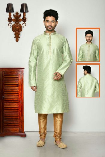 Silk Readymade kurta and pajama with Embroidery work MNT05649077