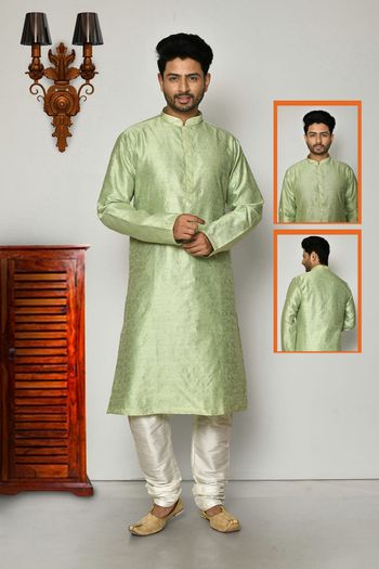 Silk Readymade kurta and pajama with Embroidery work MNT05649085