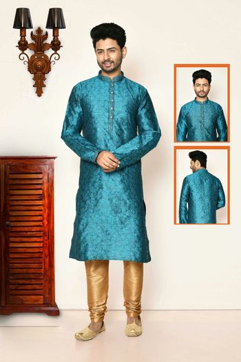 Silk Readymade kurta and pajama with Embroidery work MNT05649069