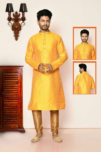 Silk Readymade kurta and pajama with Embroidery work MNT05649071