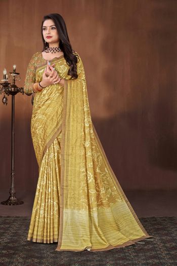 Silk Saree with Digital Print work SR05649443