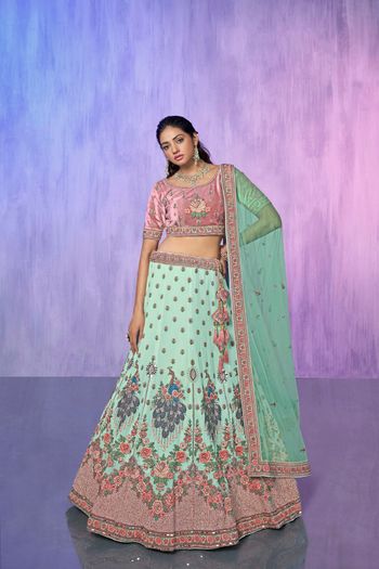 Velvet Lehenga Choli with Embroidery work LD05649001