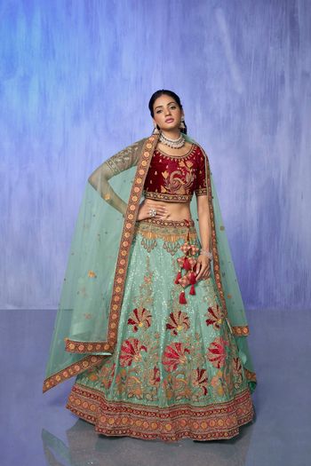 Velvet Lehenga Choli with Embroidery work LD05649003