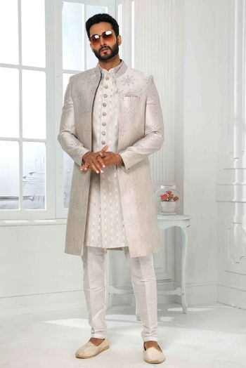 Indo Western Dress For Men Navy Blue White RKL-5504-162520 Men Reception  Dress – iBuyFromIndia