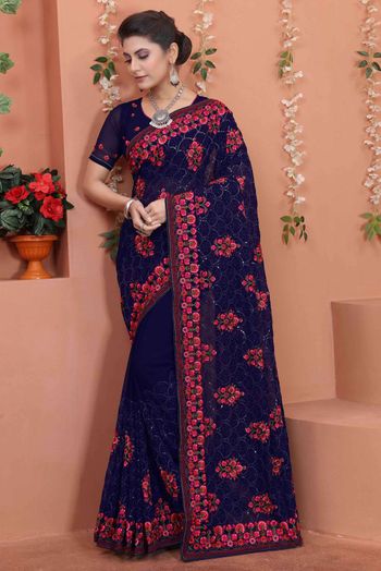 Georgette Embroidery Saree