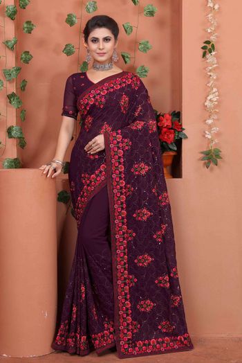 Georgette Embroidery Saree