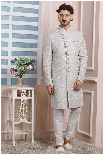 Jacquard Silk Sherwani