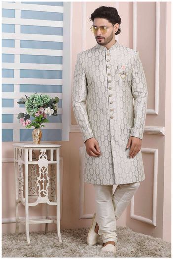 Jacquard Silk Sherwani