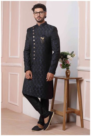 Jacquard Silk Sherwani