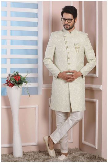 Jacquard Silk Sherwani