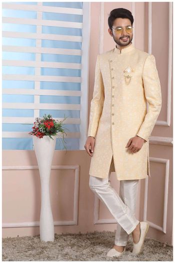 Jacquard Silk Sherwani