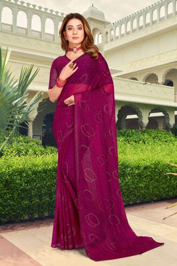 Shimmer Chiffon Swarovski Work Saree