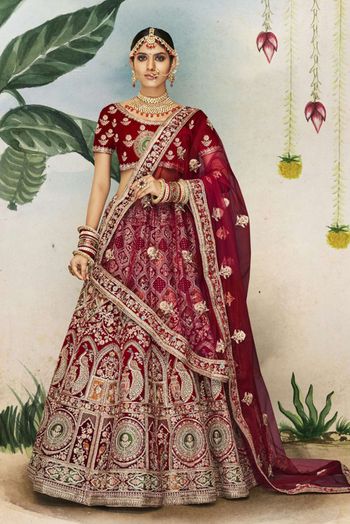 Velvet Embroidery Lehenga Choli LD4901093