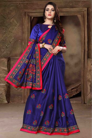 Silk Designer Saree In Blue Colour - SR1541344