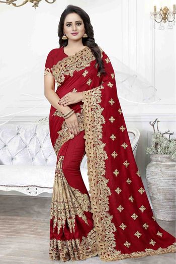 Buy Red Designer Saree, Indian Wedding Beautiful Saree, Bollywood Style  Party Wear Saree, Ready to Wear Saree, Customize Designer Sari Blouse  Online in India - Etsy