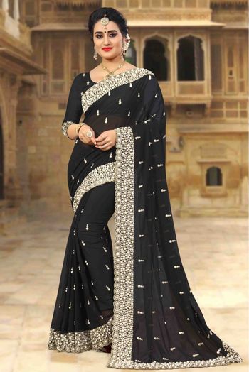 Shop Online Latest Designer Black Sarees For Women|Suta