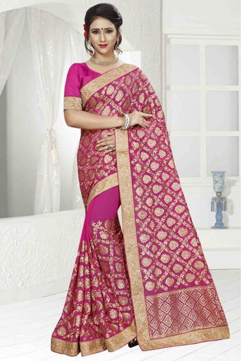 Georgette Designer Saree In Pink Colour - SR4690022