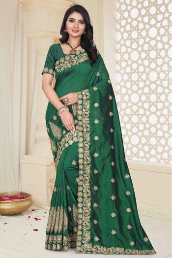 Mayo Silk Designer Saree In Green Colour - SR1541692